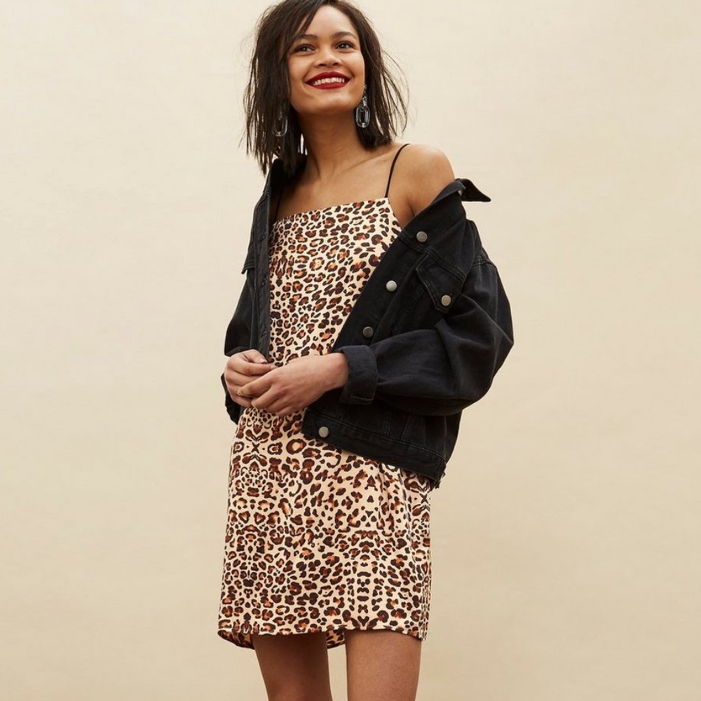 Topshop cheetah slip dress